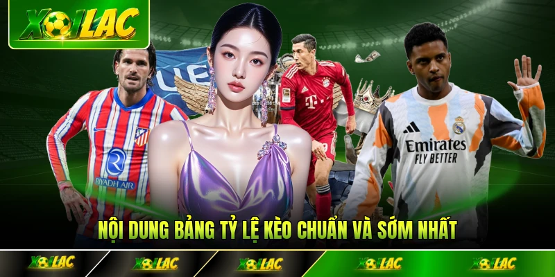 Nội dung bảng tỷ lệ kèo chuẩn và sớm nhất